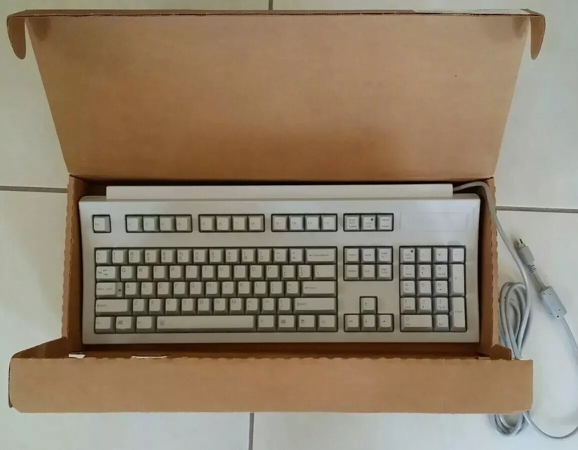 Vintage HP Wired Terminal Keyboard Clicky Beige PS2 C3758-60201 3732 MX3732 NEW