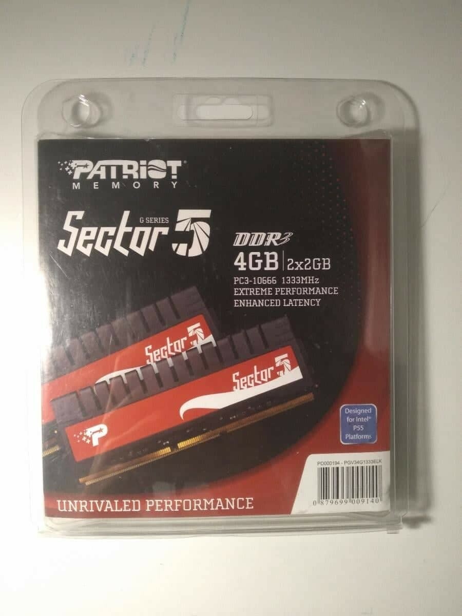 Patriot memory Sector 5 G-Series DDR3 4GB 2x2GB PC3-10666 1333mhz PGV34G1333ELK