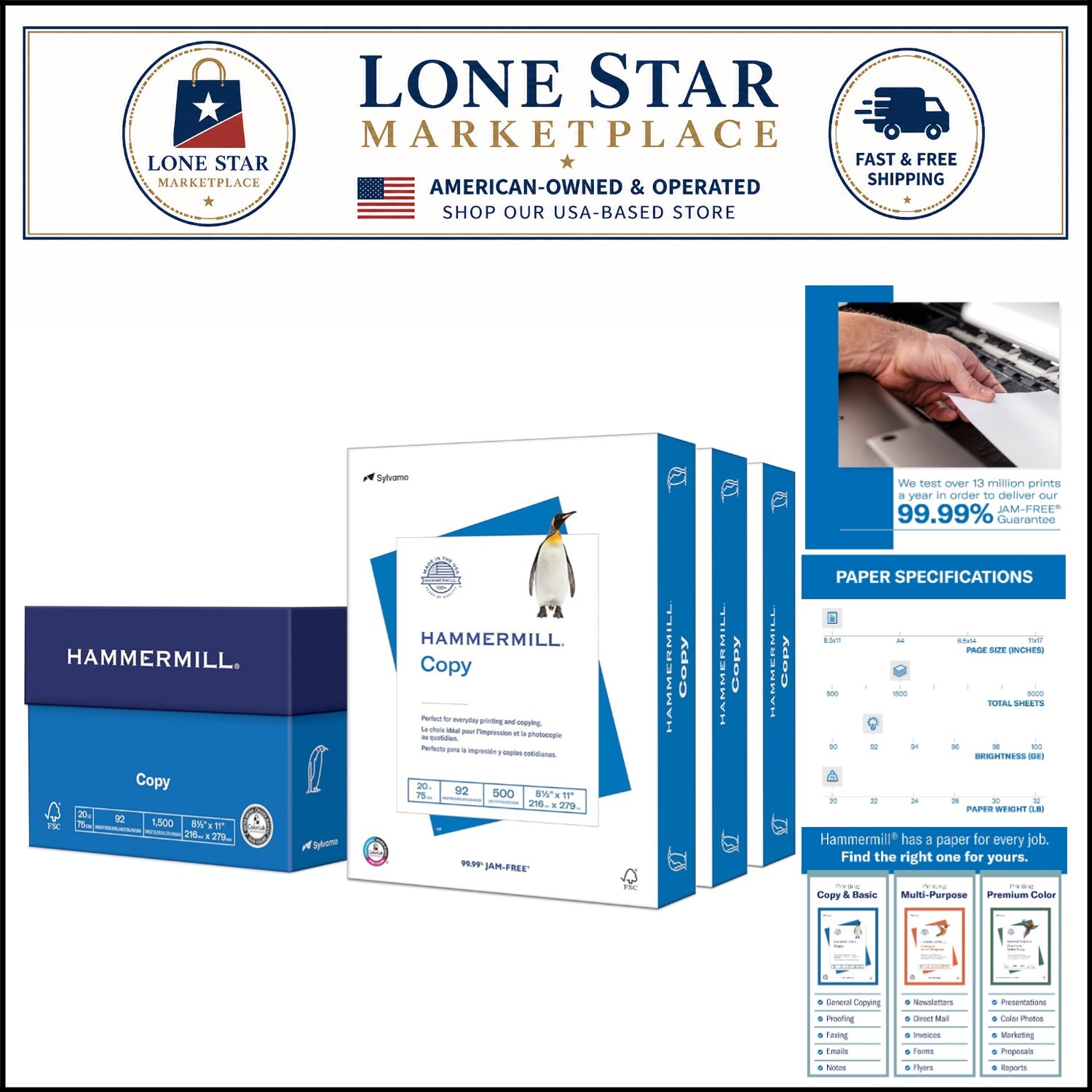 High-Quality 20 lb Copy Paper - 1500 Sheets, 8.5 x 11 with Superior Brightness