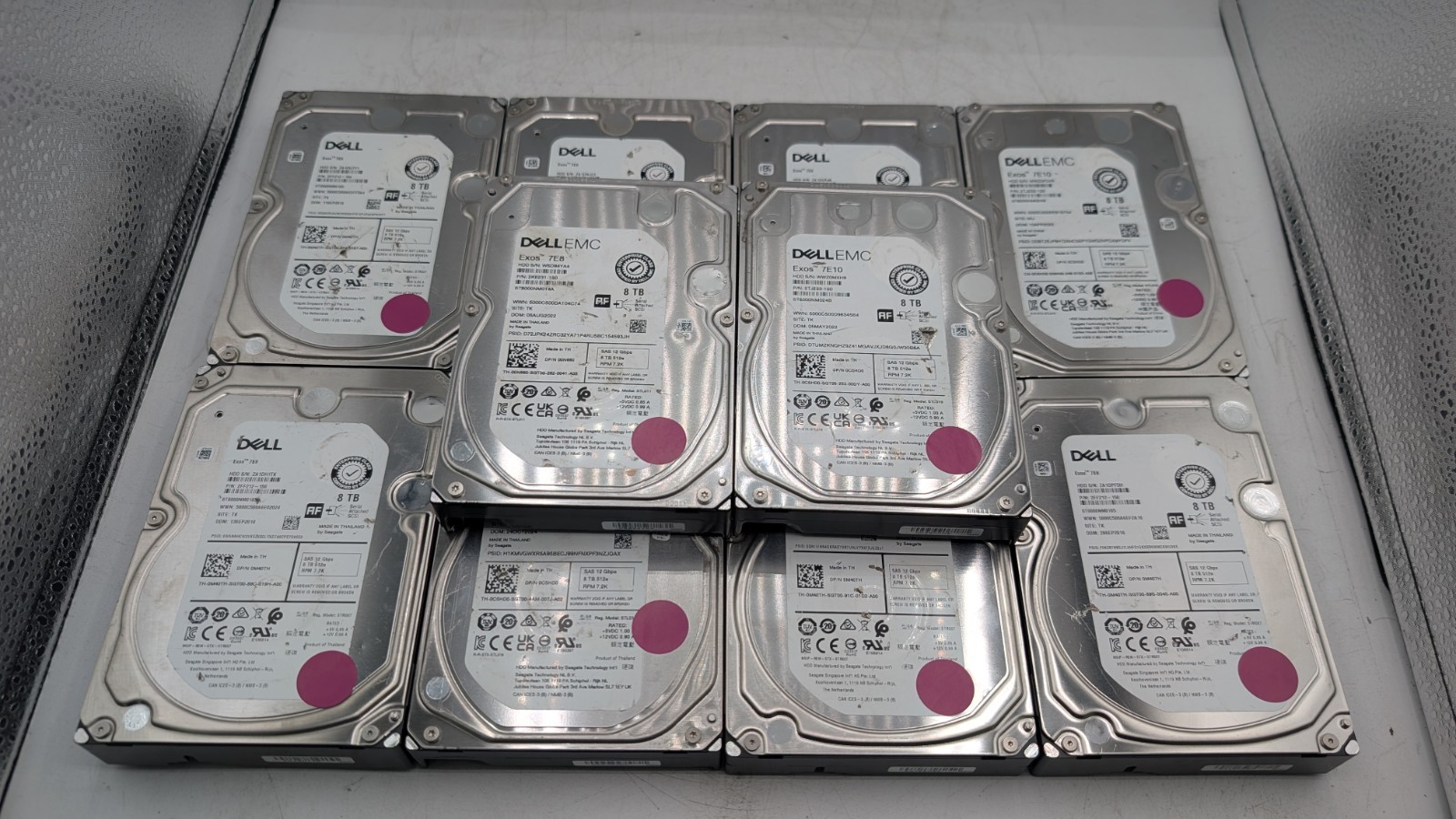 Lot Of 10 0M40TH ST8000NM0185 Dell 8TB 7.2K RP 12Gb/s 3.5" SAS Hard Drive Tested