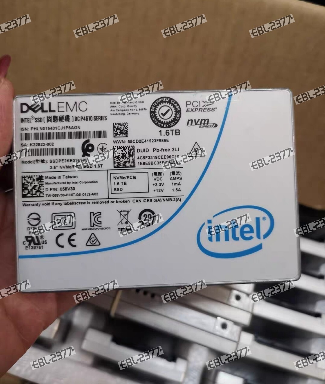 DELL EMC DC P4610 1.6TB SERIES 2.5'' NVMe/PCIe SSD SSDPE2KE016T8T 058V30/0YWWTM