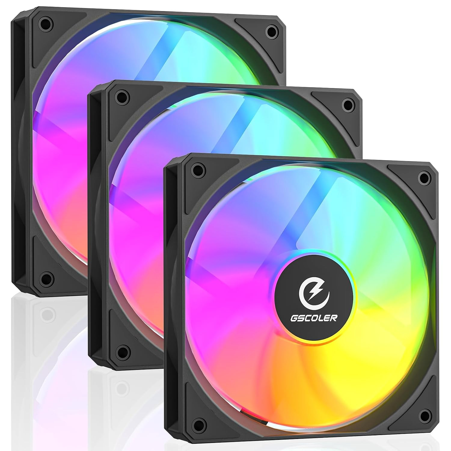 FA120B ARGB PC Fans 3 Pack, Quiet 120Mm Computer Case Fans with PWM Smart Speed