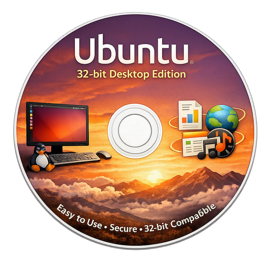 Ubuntu Linux 32‑Bit Desktop DVD – Fast, Secure, Easy to Install OS