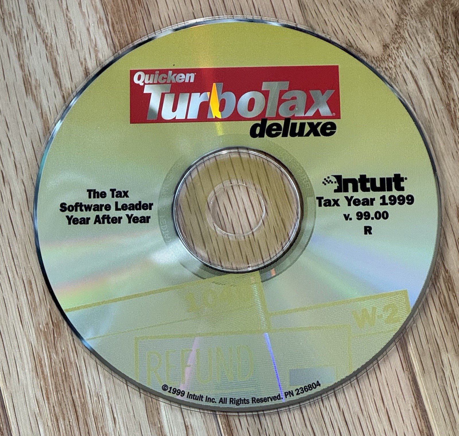 Quicken TurboTax Deluxe Intuit Tax Year 1999 v. 99.00 R  Refund 1040 W-2