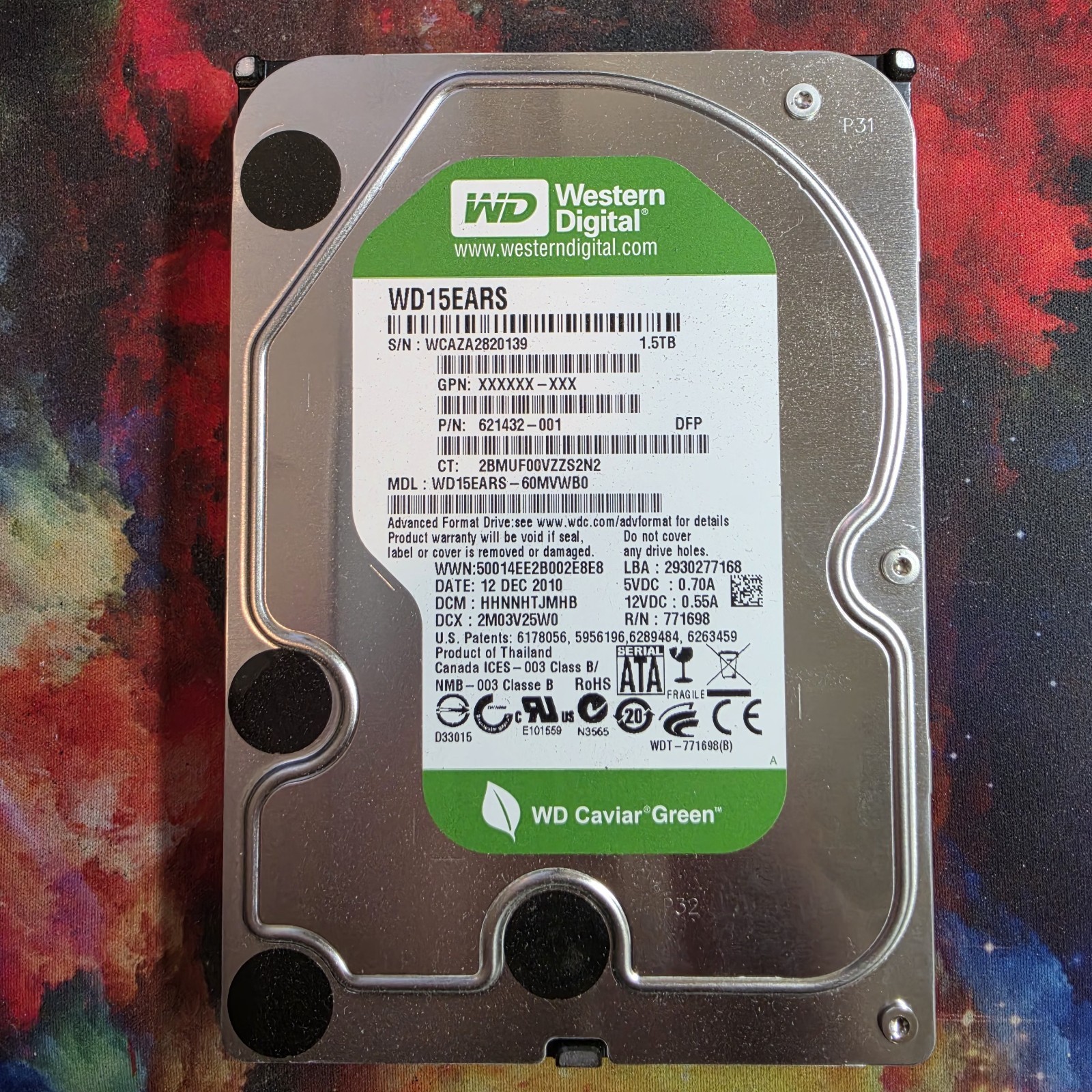 1.5TB SATA Western Digital 3.5" WD Green 3Gbps 5.4K RPM Enterprise HDD (#1)