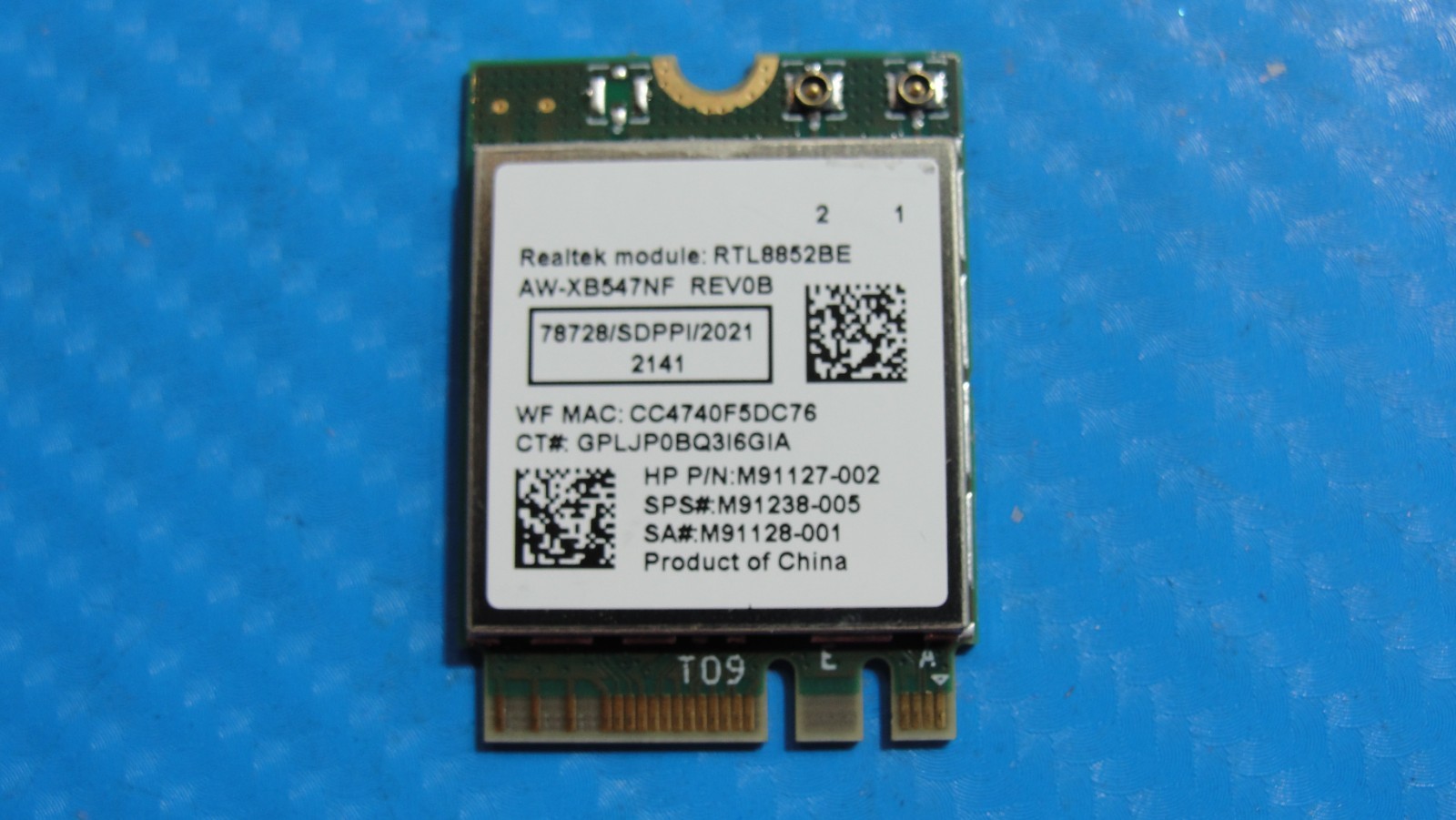HP 17-cp3047nr 17.3" Genuine Laptop WiFi Wireless Card M91127-002 RTL8852BE