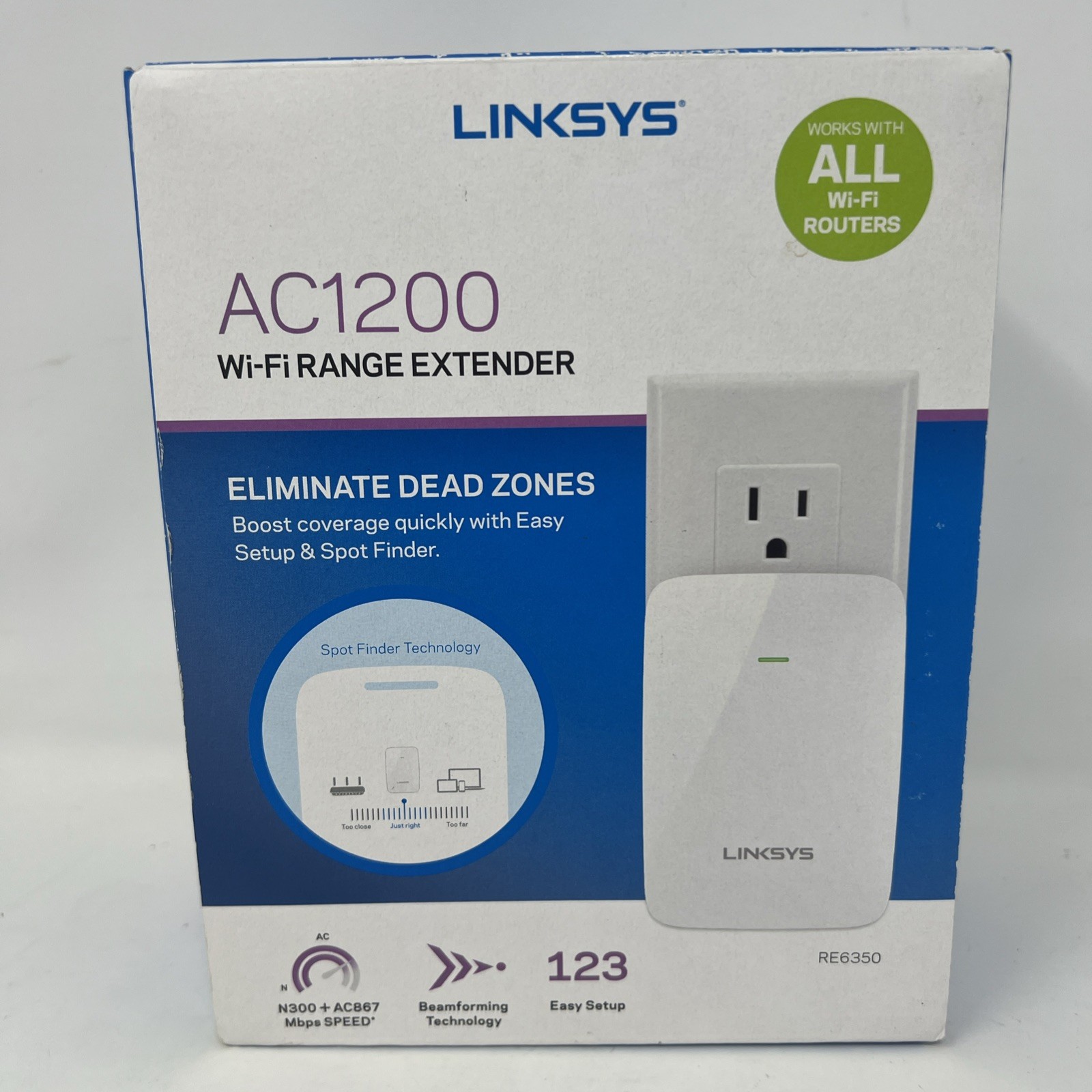 Linksys RE6350 AC1200 Dual-Band WiFi Range Extender - PRE-OWNED - GREAT SHAPE