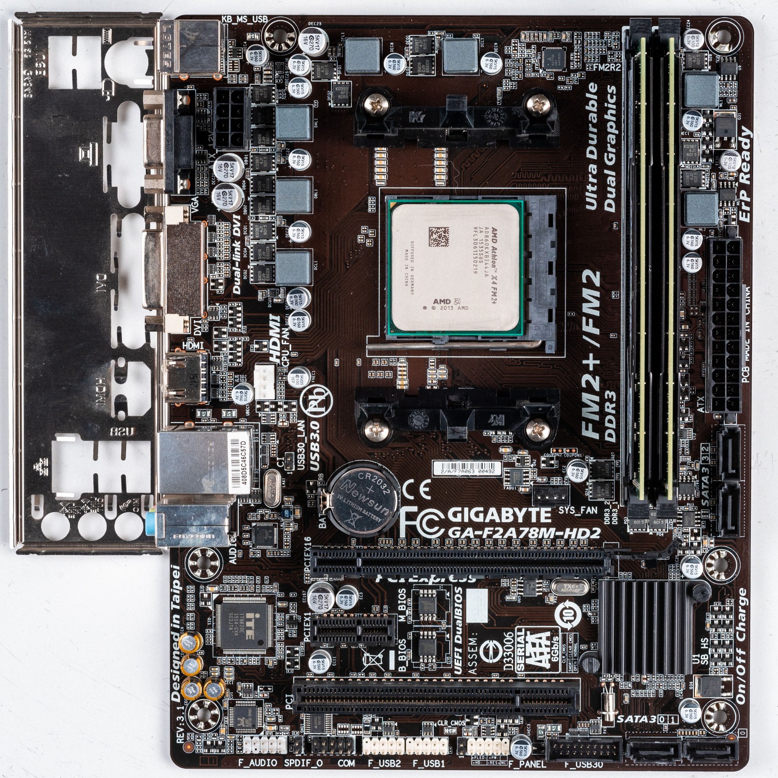 Gigabyte GA-F2A78M-HD2 (Rev. 3.1) FM2+ MicroATX Motherboard DDR3 AMD Athlon 860K