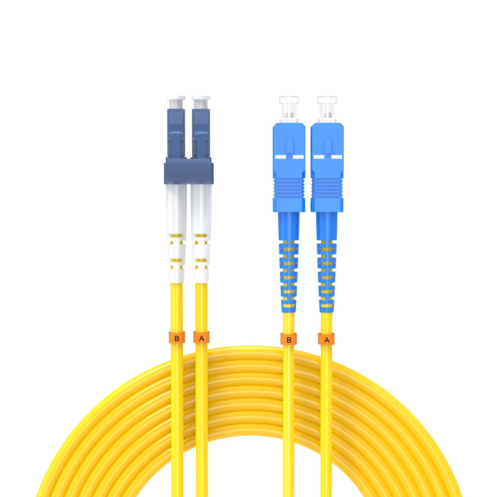 100 FT / 30M OS2 LCUPC To SCUPC Duplex Single Mode 9/125um Fiber Patch Cable