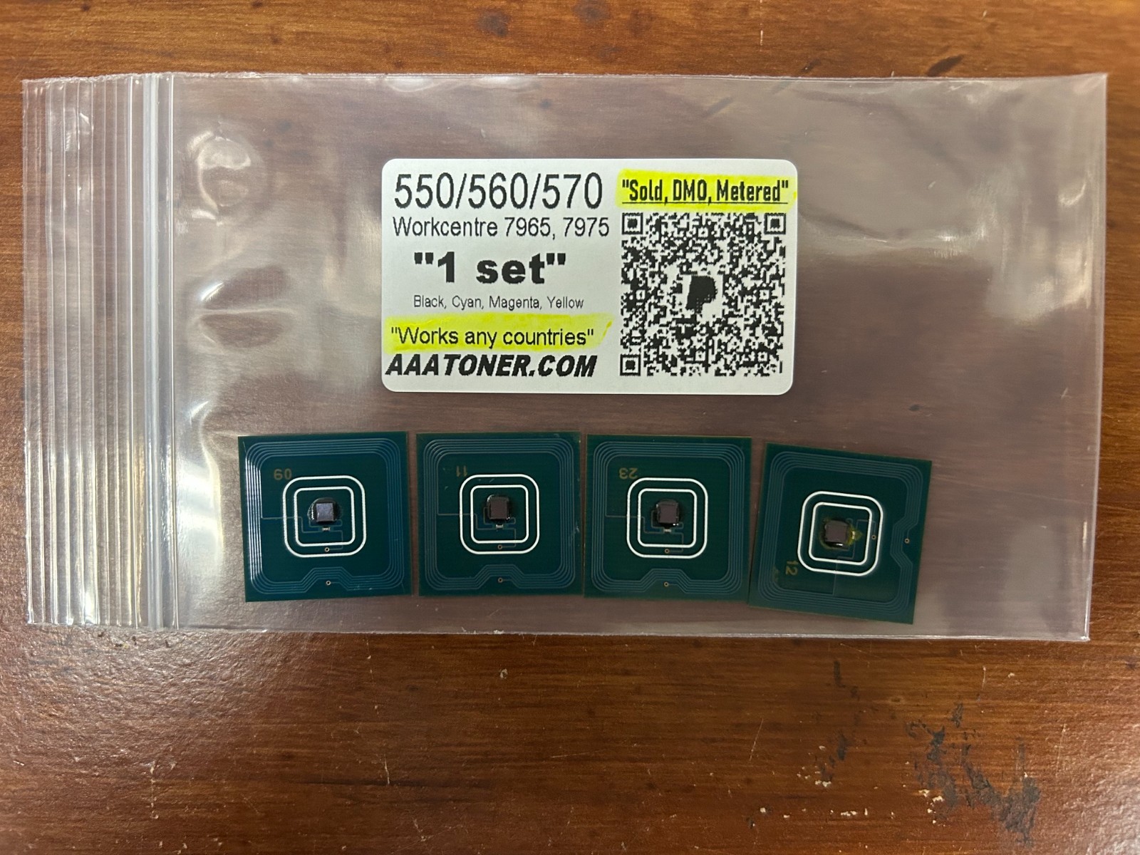 4 x Toner Chip (1529 - DMO) for Xerox 550, 560, 570 WC 7965, 7975 Refill