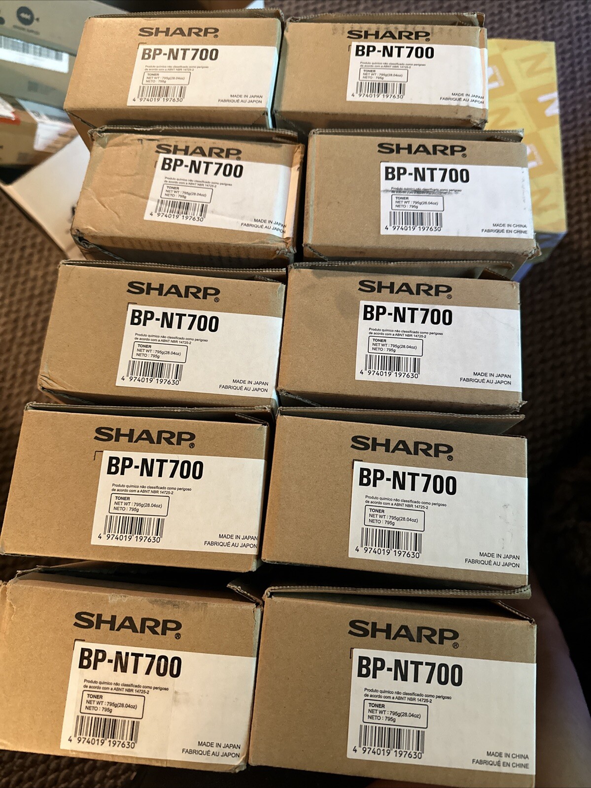 Empty Sharp BP-NT700 Genuine Toner Cartridges (Lot of 10)