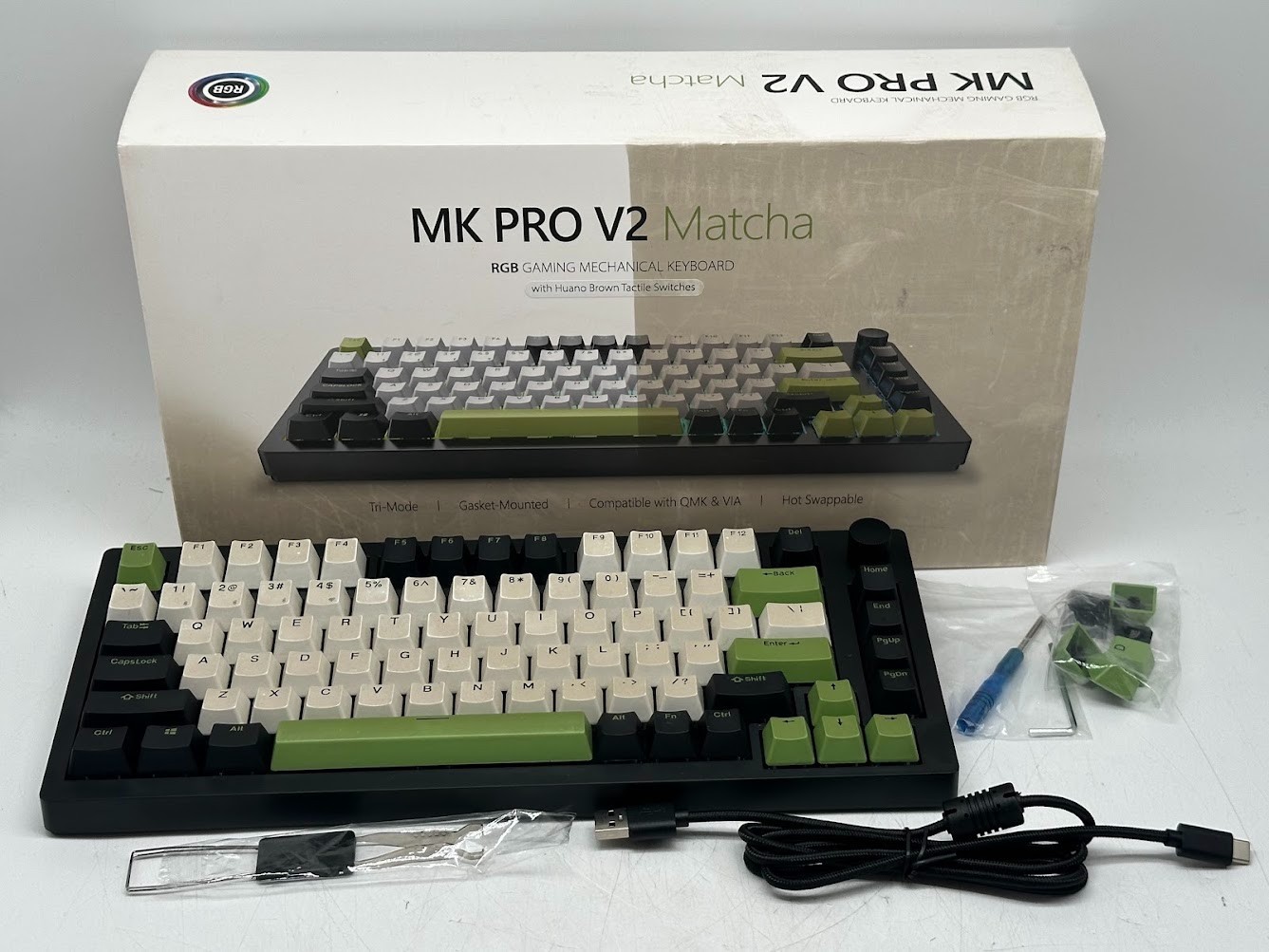 Inland Gaming MK PRO V2 75% Wireless DIY Custom RGB Gaming Keyboard - Matcha