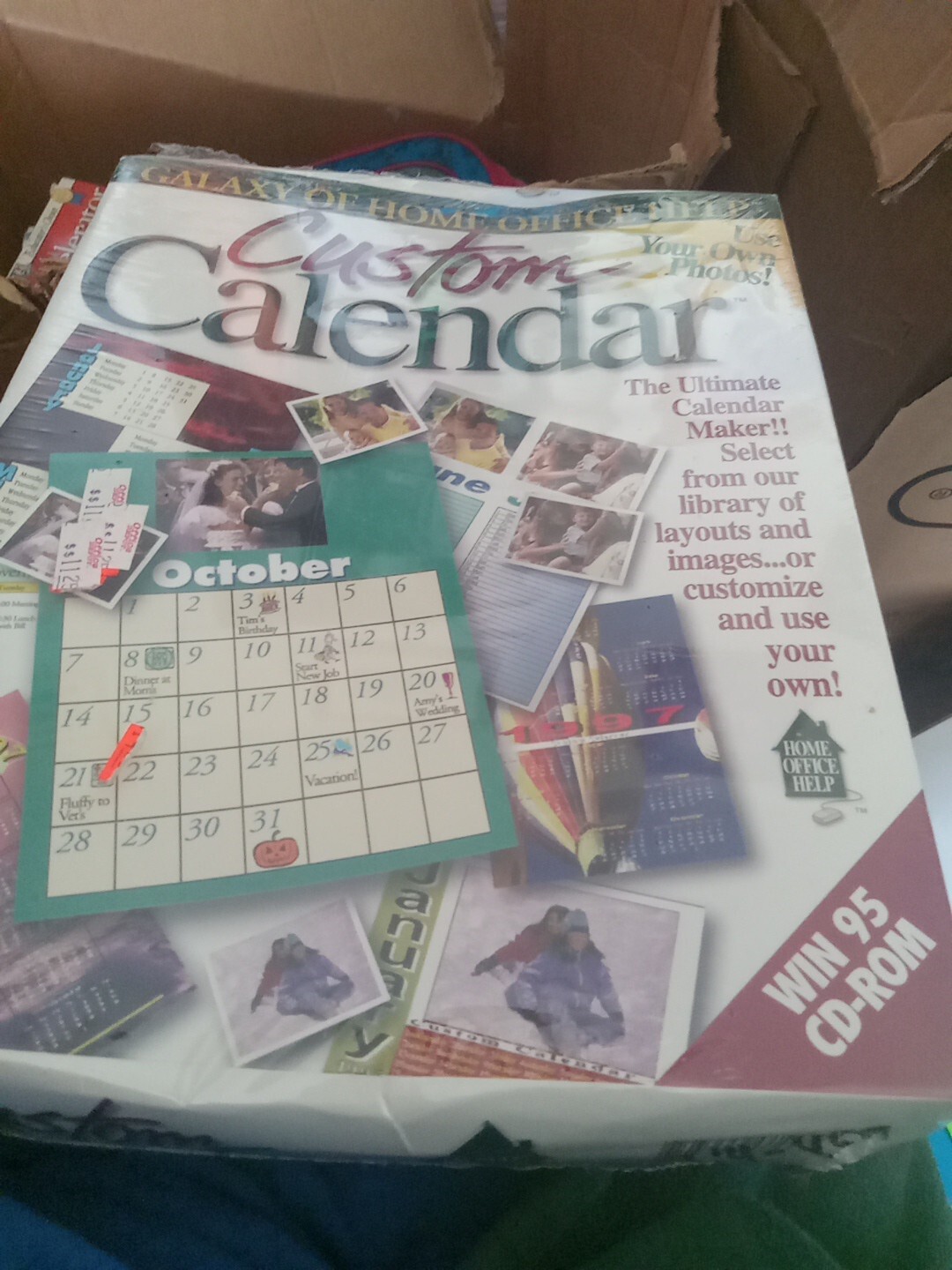 Custom Calendar Vintage Sealed Windows 95 Software