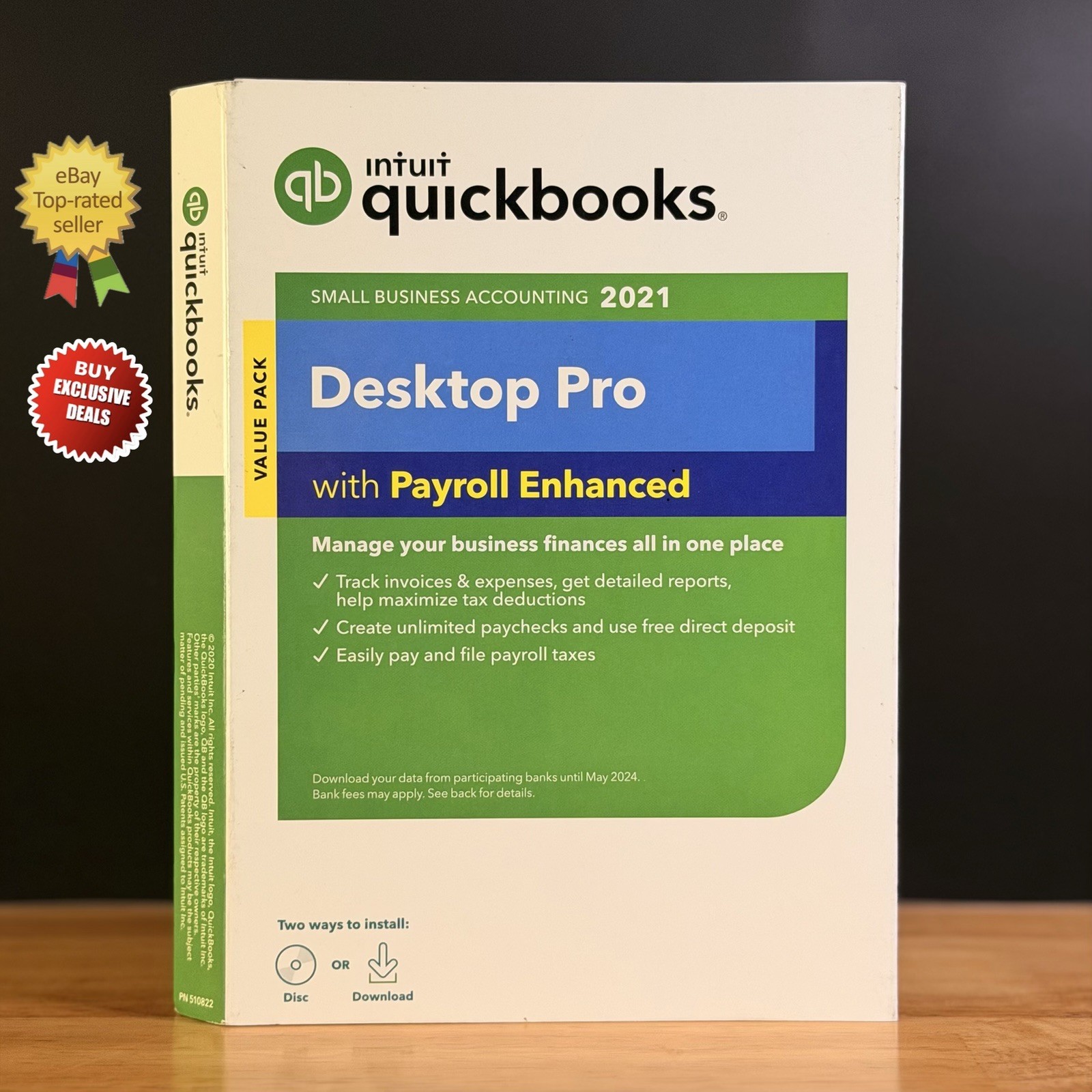 NEW Quickbooks 2021 Desktop Pro For Windows Accounting -NO SUBSCRIPT10N- SEALED