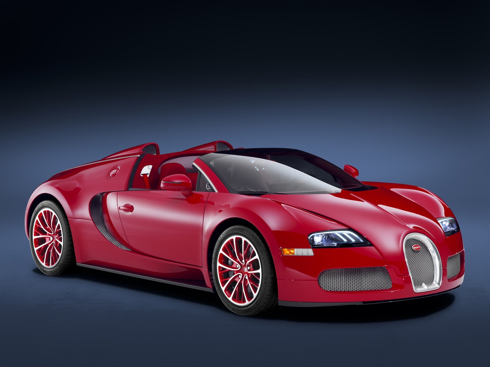 Cars 2011 bugatti veyron grand sport roadster us spec Desk Mat Stitched