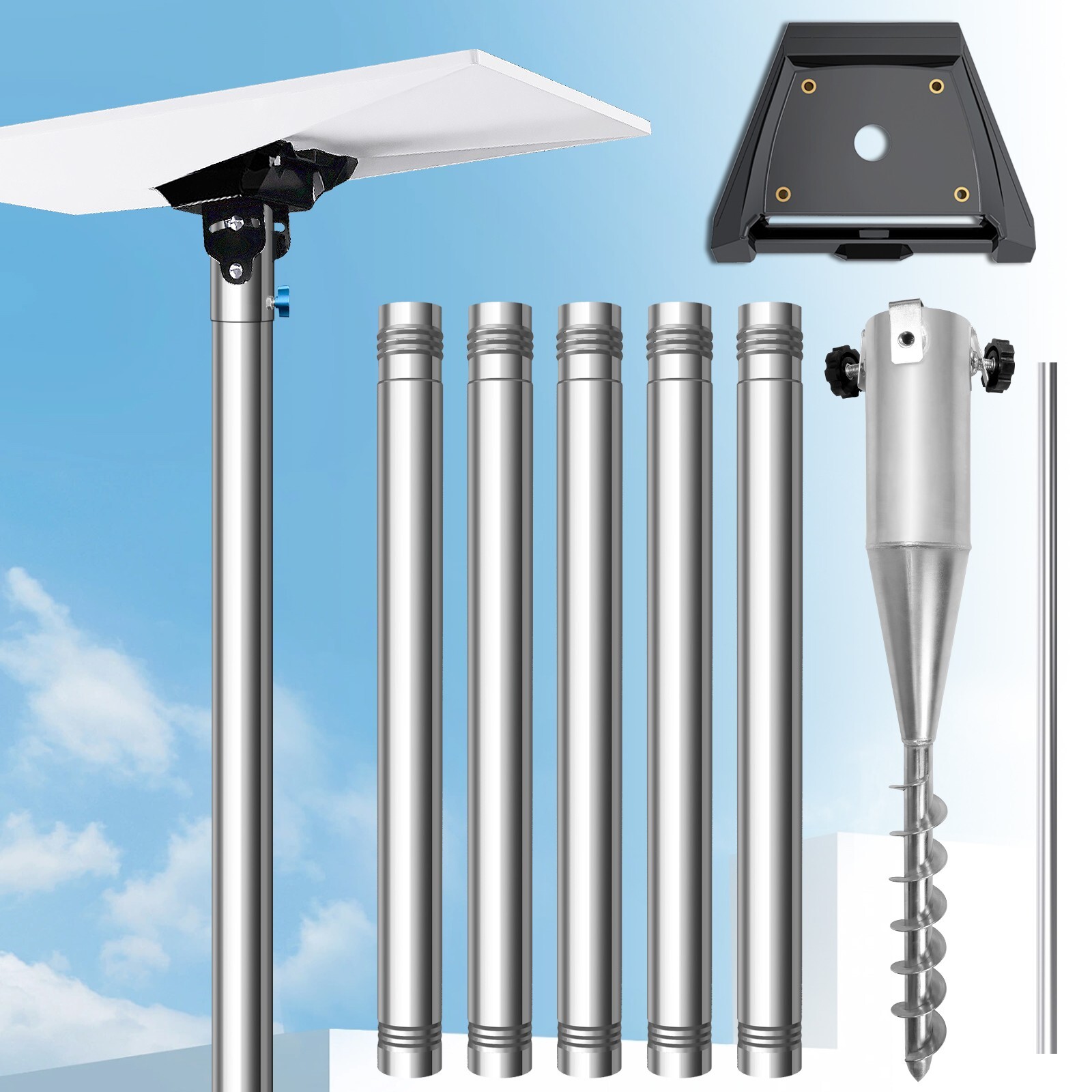 Starlink Gen 3 Pole Mount Kit, 9ft Starlink Ground Pole, Pipe Adapter Included