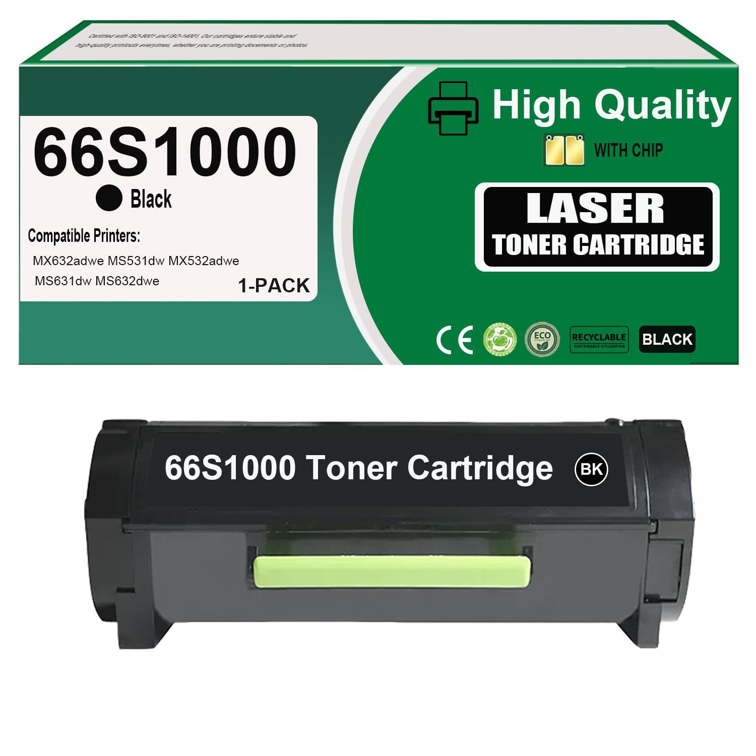 Eficazink 66S1000 Toner Cartridge Compatible for MS531 MS531dw MS631 MS631dw MS6