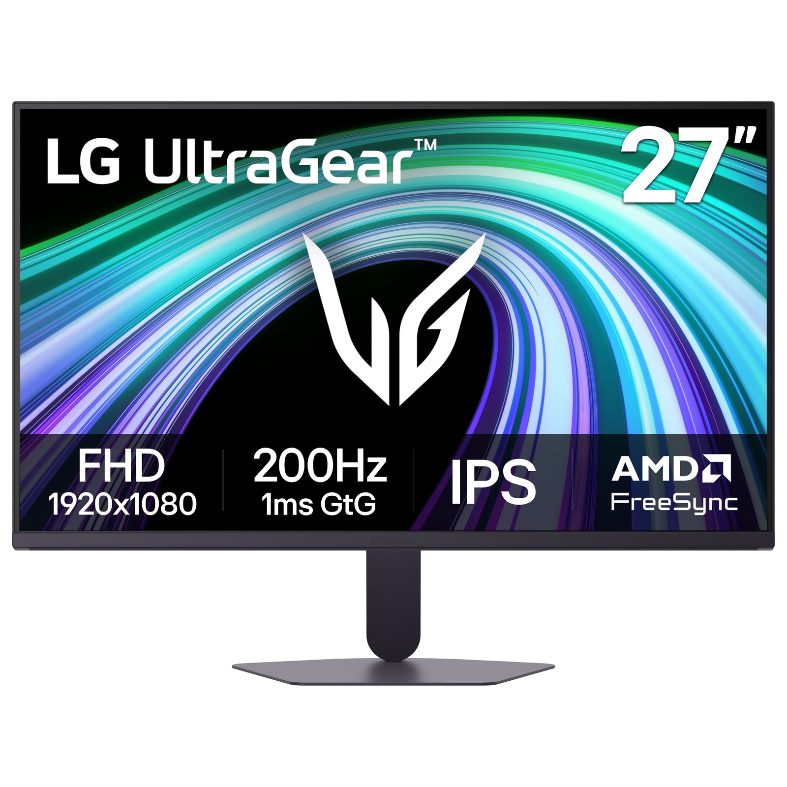 LG UltraGear 27" Gaming Monitor, Full HD 1080p IPS, 200Hz Refresh Rate, 1ms