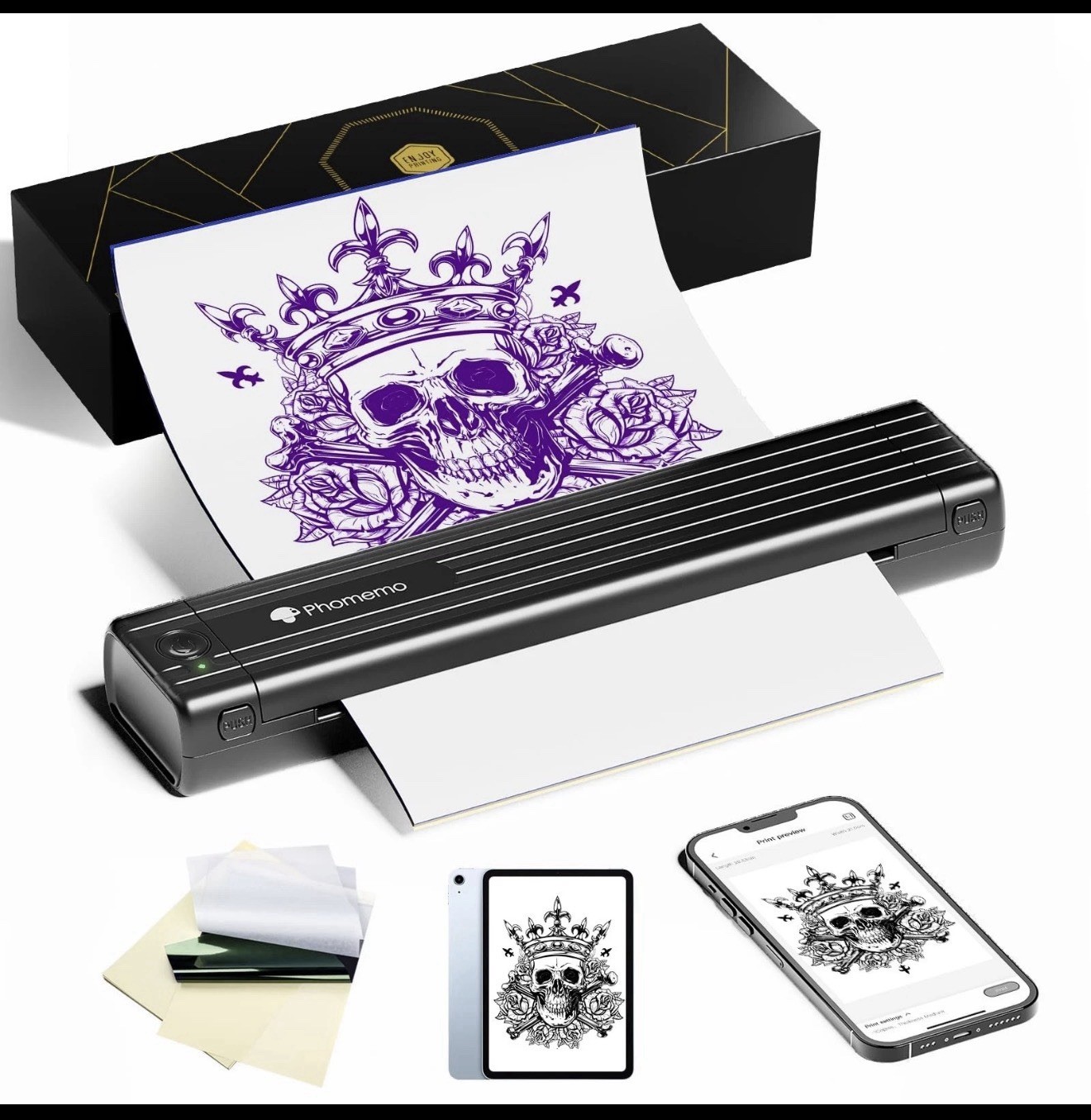 Phomemo TP83 Wireless Tattoo Stencil Printer Upgraded Thermal New Sealed