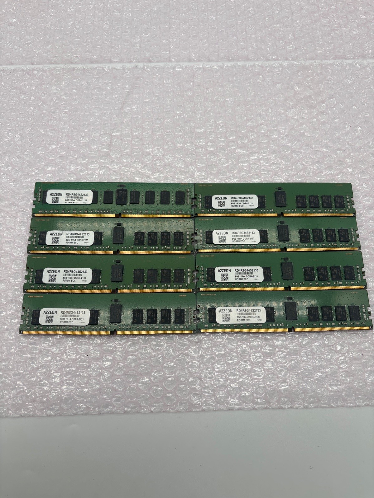 Lot of 8 A2ZEON 8GB DDR4-2133 RDIMM ECC 1Rx4 Server Memory RD4R8G44S2133
