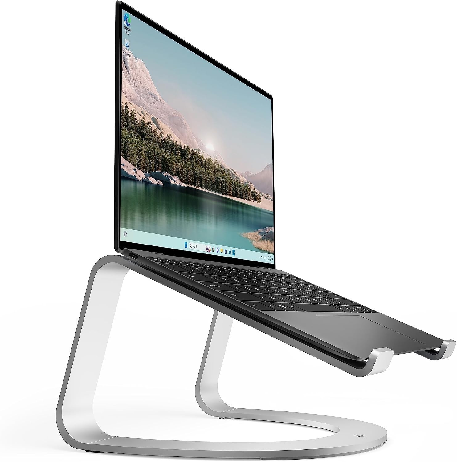 Curve SE Ergonomic Aluminum Laptop and MacBook Stand with Silver