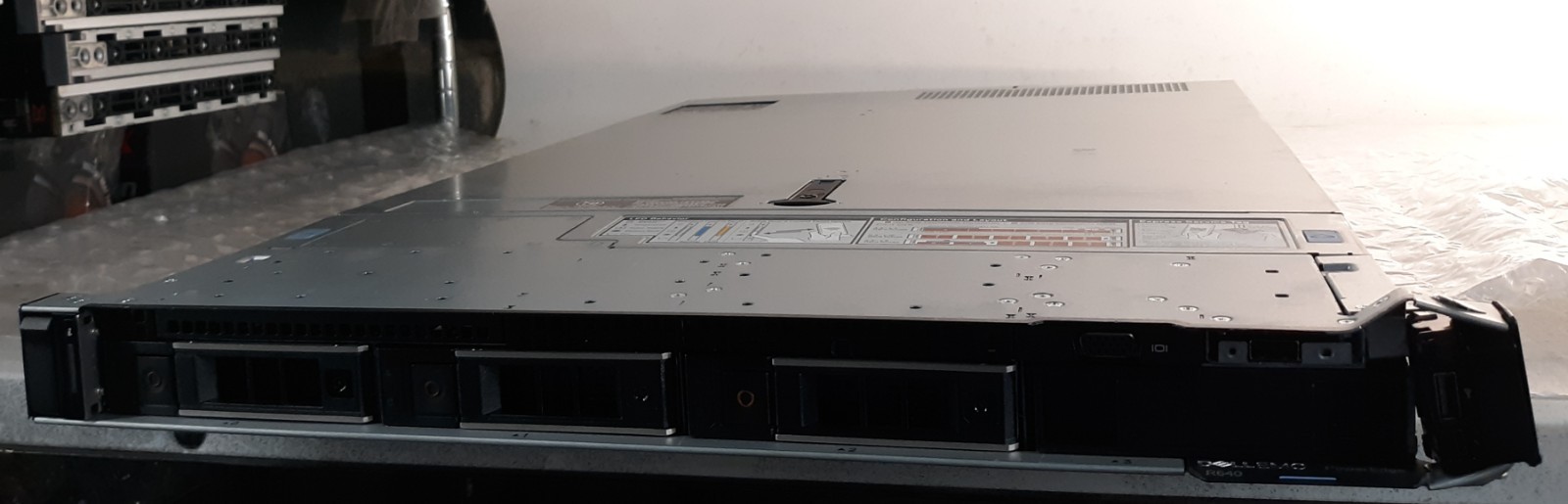Dell EMC PowerEdge R640 4-Bay Server NO CPU RAM HDD w/ 2x PSU+SF Card+Perc+Cords