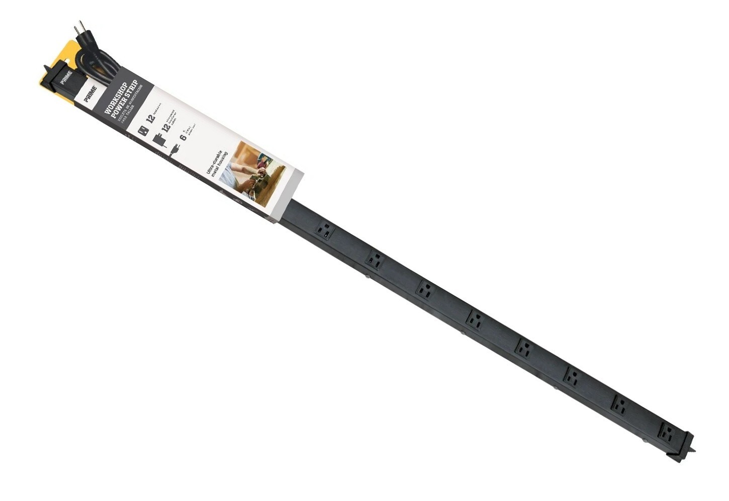 12 Outlet Wide-Spaced - 4FT Heavy Duty Wall Mount Metal Power Strip PDU 6FT Cord