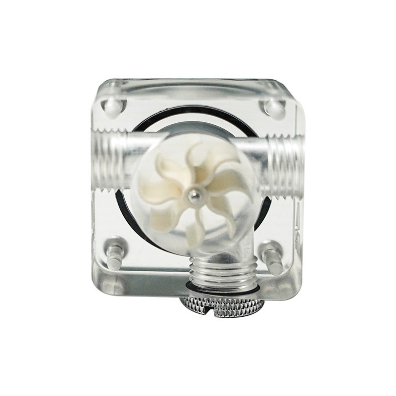White Impeller Square Acrylic Water Flow Indicator PC Cooling Monitor G1/4