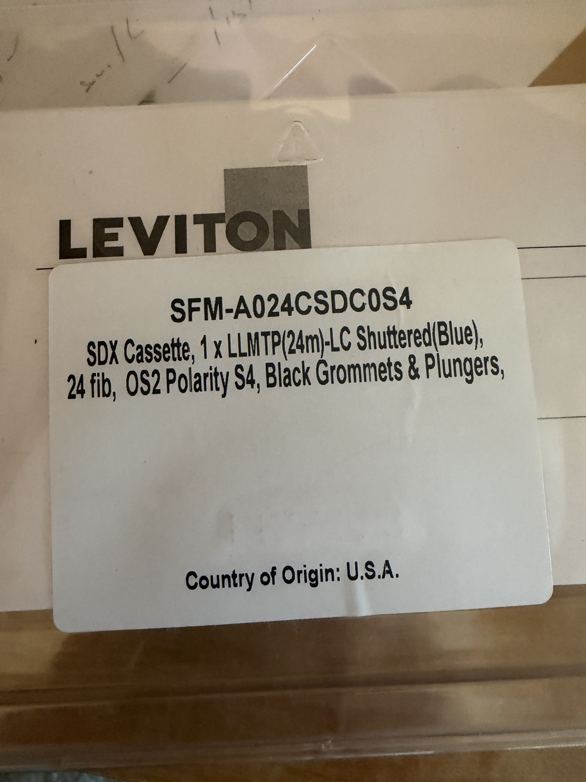 Leviton HDX2 Cassette 2x LLMTP(m)-LC Shuttered (aqua) 24 Fib OM4 Universal