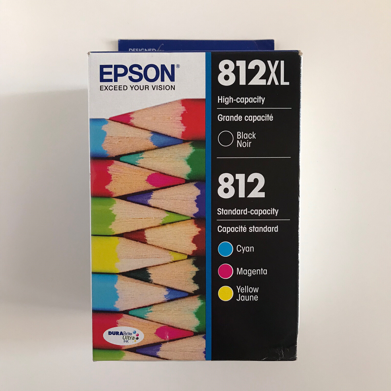 2027 Genuine Epson Ink 4 Pk T812XL-BCS 812XL High Yield Black 812 CMY OEM No Box