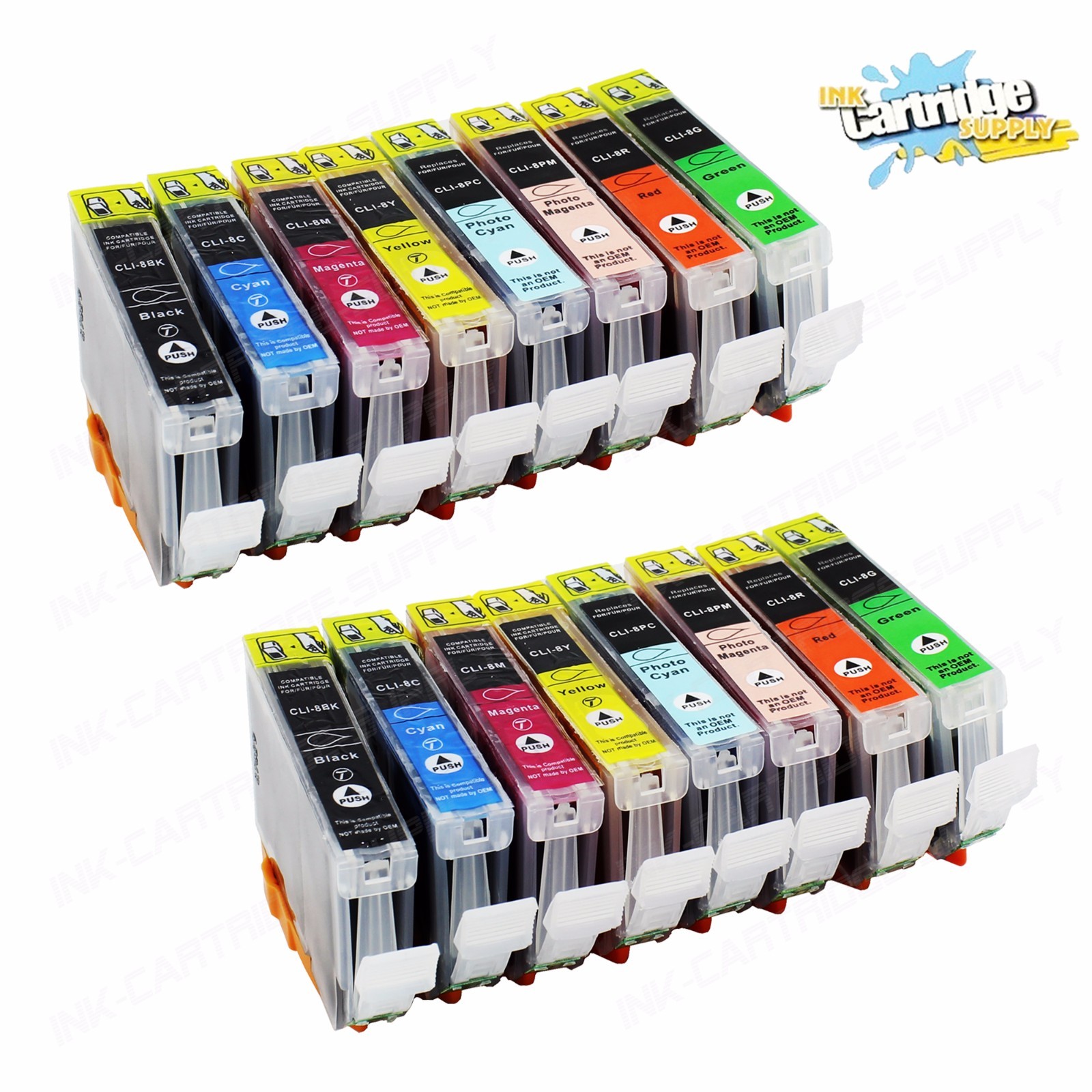 16 Pack CLI8 CLI-8 Ink For Canon Pixma Pro6000 Pro6500 Pro9000 Mark II