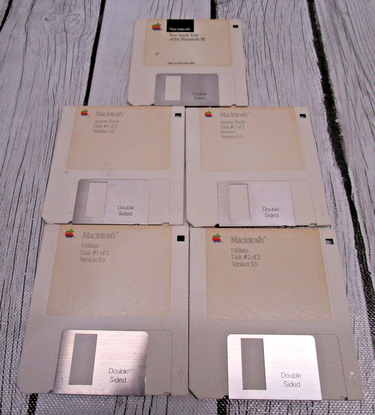 5 Apple Macintosh 3.5 in Floppy Disks Tour Utilities Tools - Authentic Untested