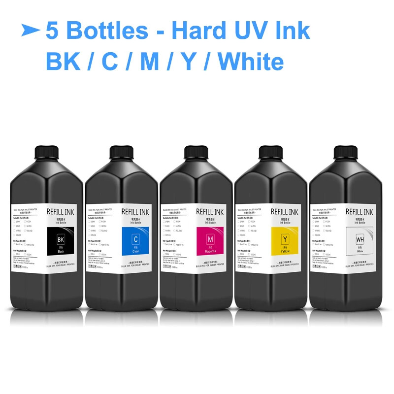 5color/set 1000MLLED UV Ink For Mutoh PJUV11 UH21 US11 MP31 461UF Curable Ink