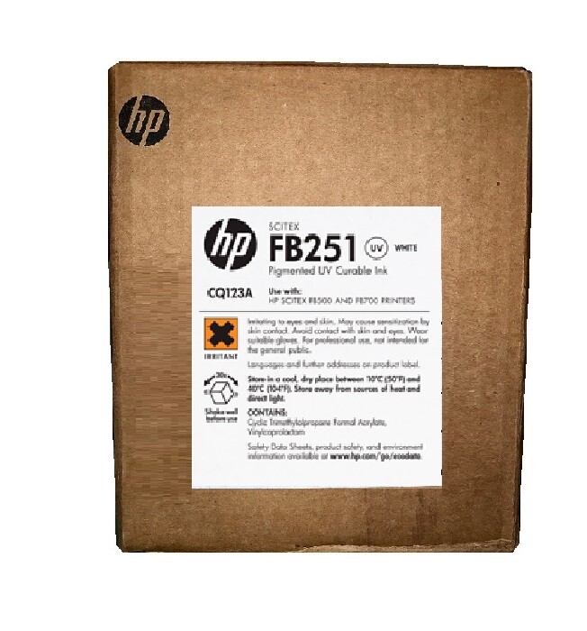Original Ink HP Latex Scitex FB250 FB500 FB550 FB700 FB251 / CQ123A White 2L
