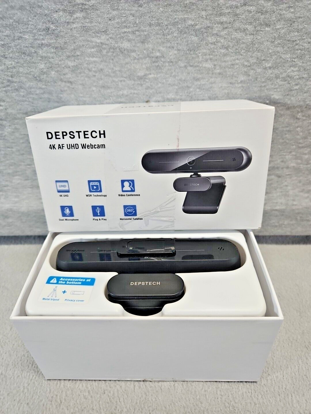 Depstech 4K AF UHD Webcam Zoom Conference Calls USB (4s3)
