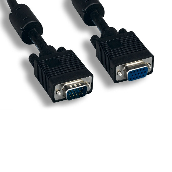 KNTK 3ft SVGA HD15 Video Cable 15Pin Male/Female Cord EMI Filter TV PC Display