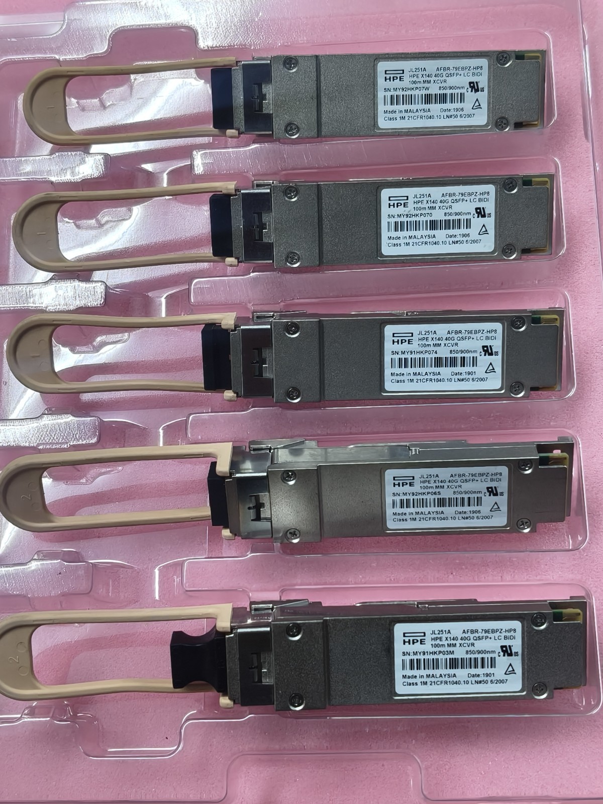 HPE JL251A X140 40G QSFP+ LC BiDi 100m MM XCVR 850/900nm Non-China counterfeits.