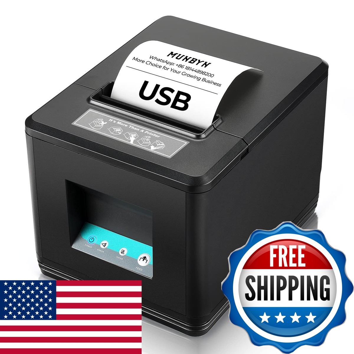 MUNBYN P098 80mm USB Thermal Receipt Printer with Auto Cutter