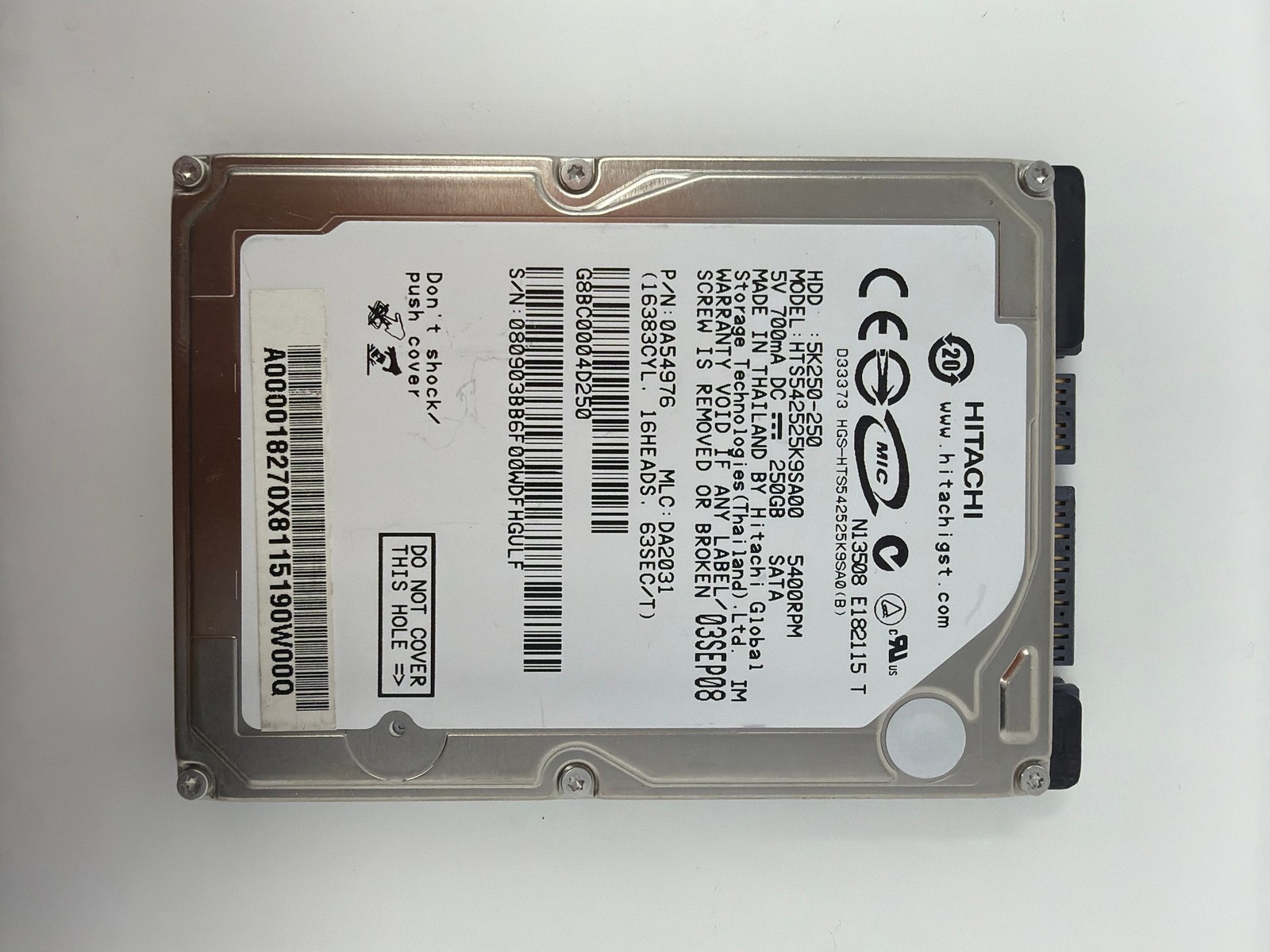 Hitachi HTS542525K9SA00 250GB SATA Grade B
