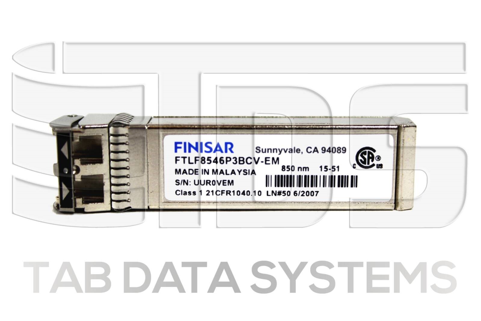 Finisar FTLF8546P3BCV-EM 10/16GB SFP+ SW Transceiver 850NM