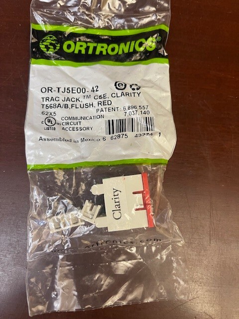 (qty 5) Ortronics Legrand OR-TJ5E00-42 Clarity TracJack, Cat5e RED