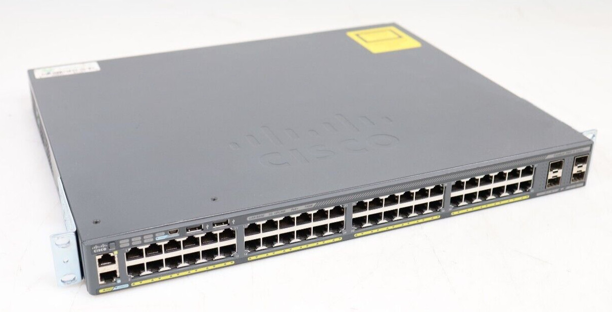 Cisco Catalyst WS-C2960X-48FPS-L V07 48x PoE+ RJ45 4x SFP Switch