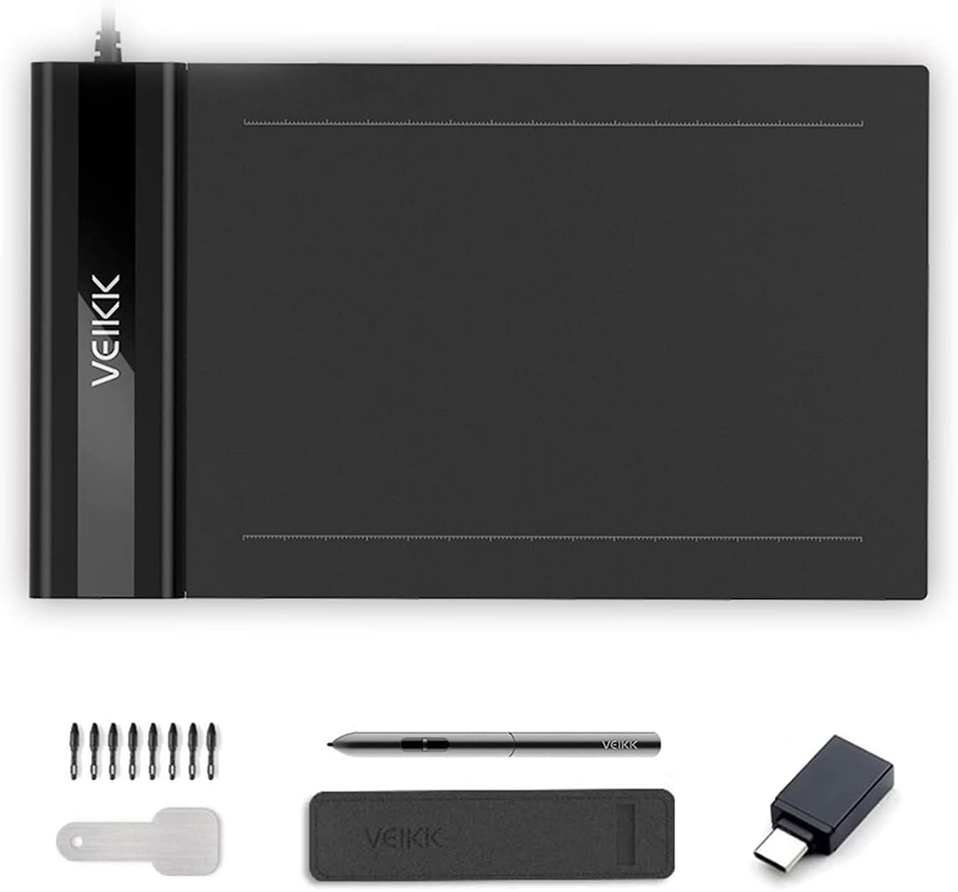 VEIKK S640 Drawing Tablet, 6x4 Inch Digital 6×4 inch Active Area, black
