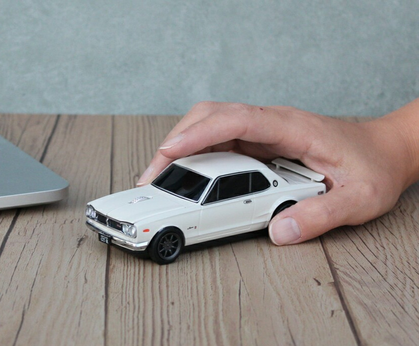 Wireless Mouse white HAKOSUKA NISSAN SKYLINE GT-R Car Optical Japan limited NEW
