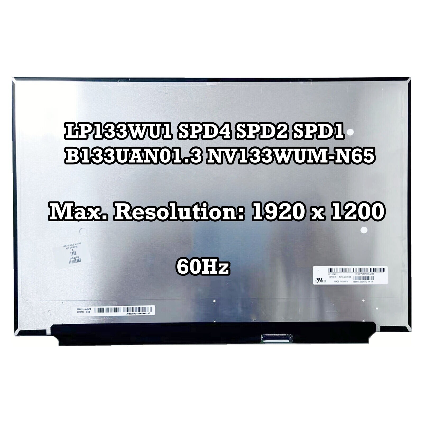 LP133WU1 SPD4 SPD2 SPD1 B133UAN01.3 NV133WUM-N65 1920×1200 LED LCD Screen 60Hz