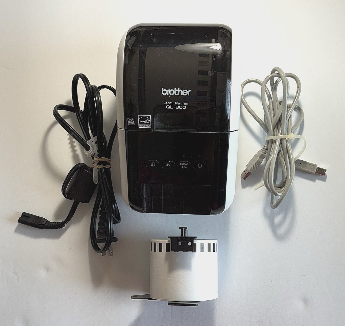 BROTHER QL-800 High-Speed Professional Thermal Label Printer w/Cables-TESTED