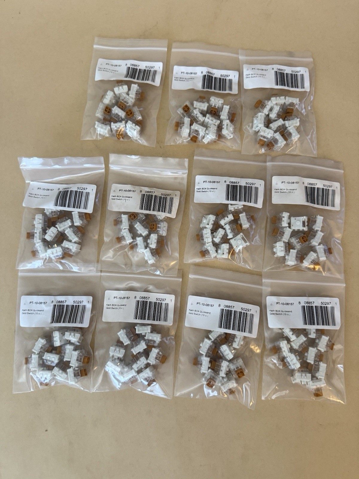 Kailh Box Quicksand Gold Mechanical Keyboard Switches Lot of 110 