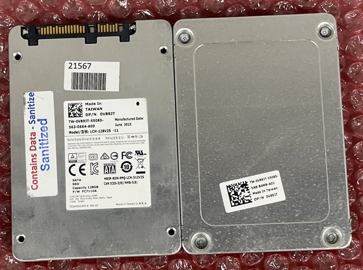 DELL V89JT LCH-128V2S-11 TW-0V89JT-55085-616-B3MR-A02 128GB 6Gb/s SATA 2.5" SSD