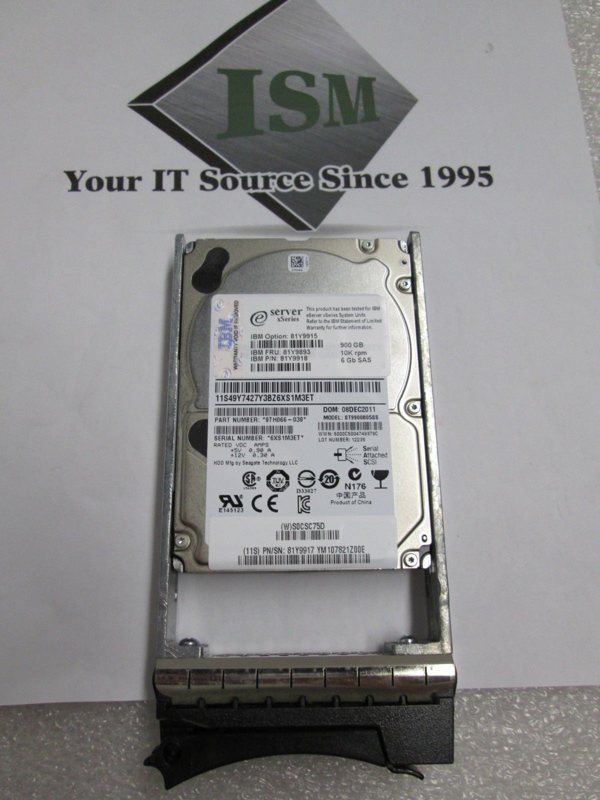 IBM 81Y9915 900Gb 10k 8G SAS HDD 81Y9918 81Y9893 5225