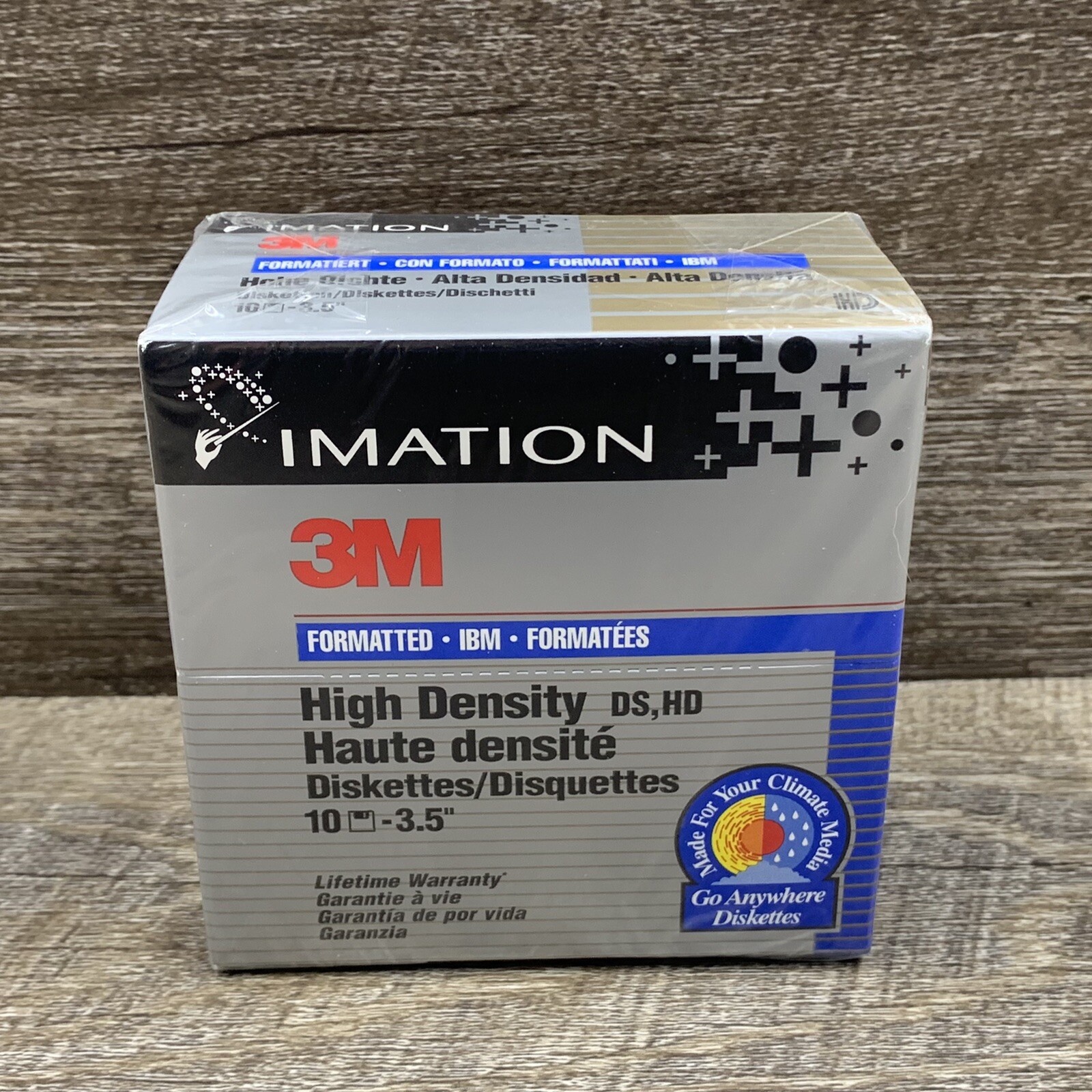 Imation 3.5" 1.44MB High Density DS HD Disks Diskettes 10 Pack New Sealed